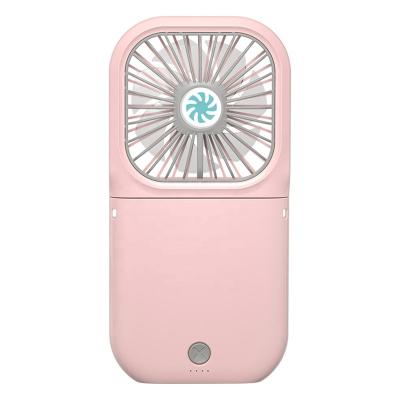 China 3000 Mah Halter Folding Handheld Cooling Fan Mini USB Outdoor Wholesale Rechargeable Power Bank Mobile Phone Fan for sale