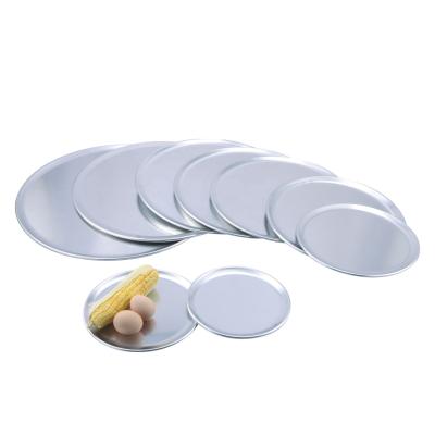 China 6-18 Inch Round Rim Vegetable Wide Pan Aluminum Pizza Tray Flat Pizza Baking Tray for sale