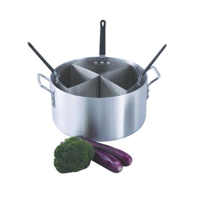 China Sustainable Fast Delivery Classic Pasta Cooker Aluminum Steamer Pot Cookware Set Wift Strainer Insert for sale