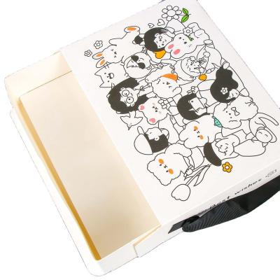 China Recycled Materials Custom Baking Cake Box Swiss Roll Pastry Box Long Wrap Drawer Carton Food Packaging Bento Lunch Recycled Kraft Paper Box for sale