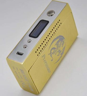China Removable battery variable temperature golden 150 watt box mod OLED scree for sale