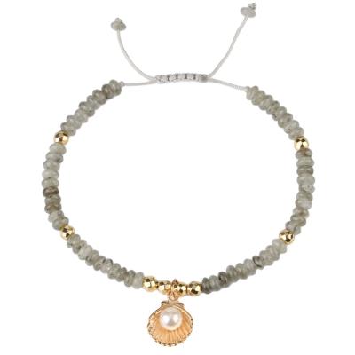 China Handwoven Bead Shell Adjustable Braided CSJA 4mm FASHIONABLE Natural Stone Bracelets for sale