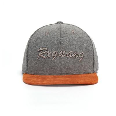 China Breathable & Waterproof Brand Trendy Adjustable Hip Hop 6 Panel Suede Flat Brim Cotton Sun Hat Custom 3D Embroidered Snapback Caps Hats for sale