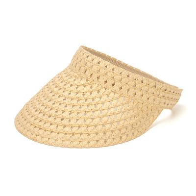 China Checked Outdoor High Quality Custom Sun Straw Visor Hats with Logo for sale