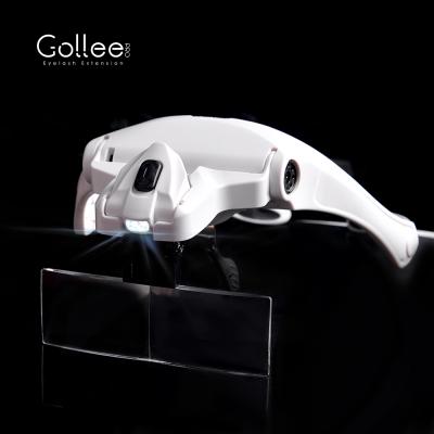 China Other Gollee X30 Eyelash Extension Manufacturer Bulk Head Led Lamp Lens Magnifier With Led Light Glass Magnifiers Sale Quickly for sale