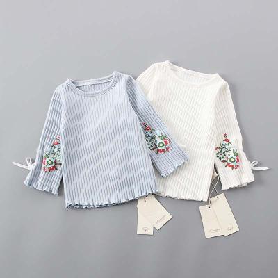 China Babies' Breathable Clothes RIBBONS Embroidery Long Sleeve Top for sale