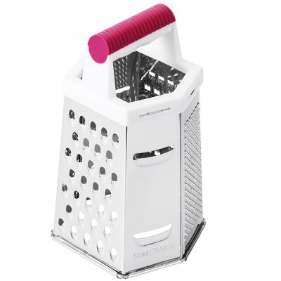 China Sustainable 6 Side Kitchen Stainless Steel Vegetable Grater With PP Handle Kitchen Gadgets for sale