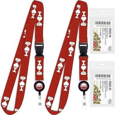 China Método de impresión Diseño personalizado Lanyard de nylon redondo con logotipo de oficina Keychain Badge Holder en venta