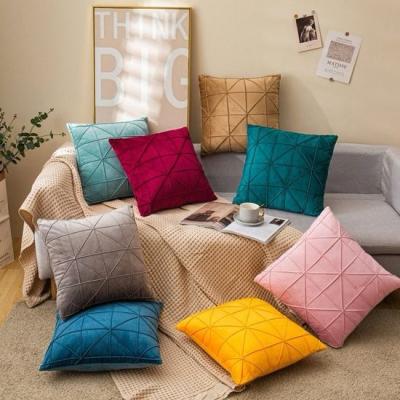China Groothandel Home Textiel Polyester Flannel Fluweel Vierkante Bed Sofa Decoratieve Kussenbedekking Te koop