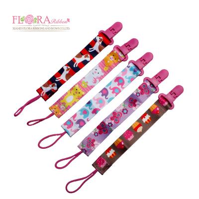 China BPA Free Eco-Friendly Custom Animal Printing Cute Infant Baby Pacifier Clip Holder for sale