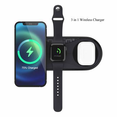 Chine 3 portatifs dans 1 protection de remplissage sans fil de Qi 15W pour la série de montre d'Apple à vendre