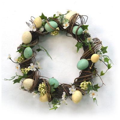 China Handmade & Custom Handmade & custom natural rattan twigs ornament made craft home decoration spring easter egg garlands for sale
