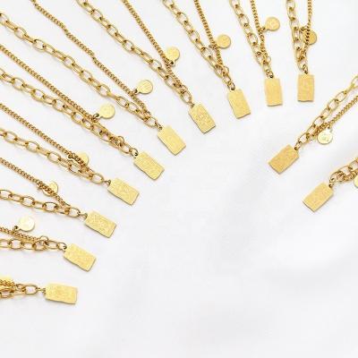 China TRENDY 18K Gold Tarot Card Charm Bracelet Anklet For Women Stainless Steel Zodiac Anklets For Women for sale