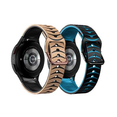 China Metal pin buckle New Product Silicone Smart Watch Strap For Samsung Watch 4 5 Metal Buckle Liquid Silicone Watch Band For 20mm for sale