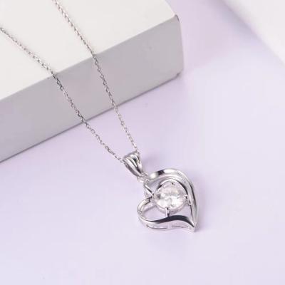 China 14k/18k White Gold CLASSIC Wholesale Classic Jewelry Moissanite Gemstone Dangle Necklace Women for sale