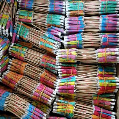 China Disposable Disposable Wooden Party Picks/KTV Decorated Sandwich Cocktail Toothpicks/Tooth Umbrella Picks for sale