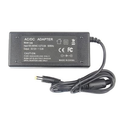 China AC 100-240V to DC 12V 5A 5 Amp 60W Power Supply Adapter for LED Strip Light 11.8*5.3*3.4cm for sale