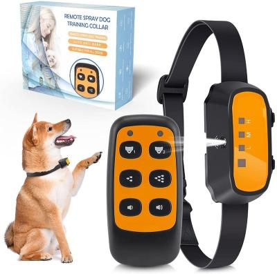 China Amazon Hot Stocked 2022 Dog Barking Control Devices 2 In 1,500 Feet Remote Spray Anti Bark Collar With Tone For 2 Dogs for sale