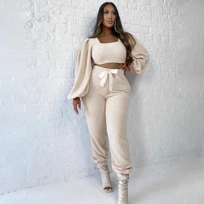 China 2 Piece Pant Set Faux Leather Pants Women's Jeans Anti-Wrinkle AF-25395p Woman Pants Jeans Women for sale