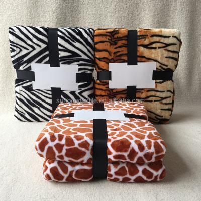 China PORTABLE Giraffe Tiger Zebra Printed Fleece Blankets Plush Blanket Animal Royal Blanket for sale