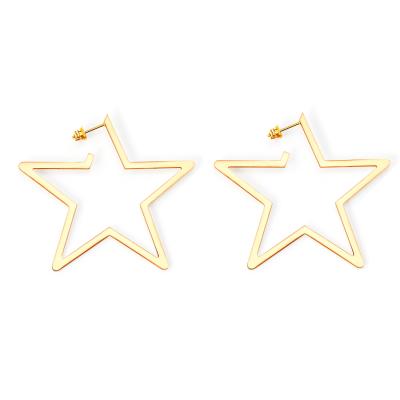 China Hot Selling CLASSIC Fashionable Circle Earrings Stainless Steel Star Shape Cute Earrings For Girl for sale