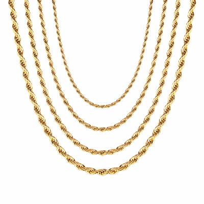 China Stainless Steel Jewelry Hypoallergenic 18K Gold Chain Necklace CLASSIC Gold Filled Chain Necklace for sale