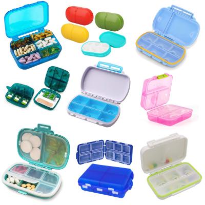 China One Day 7 Day Pill Dispenser Pocket Pill Box Portable Electronic Plastic Water Proof Pill Case 6 Compartments for sale