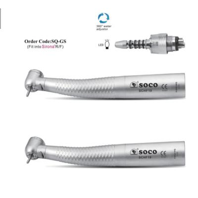 China 1.59~1.6 6 Hole Fiber Optic Quick Coupler Push Button LED High Speed Dental Handpice, SOCO handpiece for sale