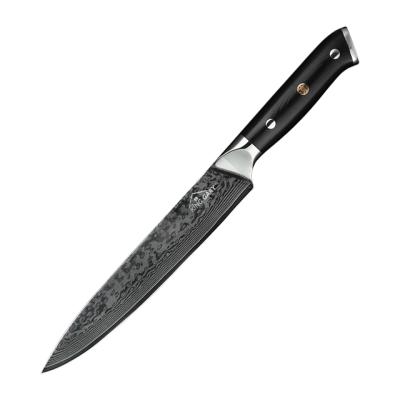 China Sustainable Durable 8 Inch Sharp Sliced Kitchen 8 Inch Vg10 Damascus Engraving Chef's Knife for sale