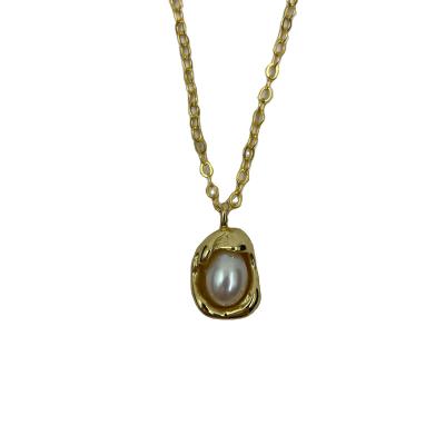 China Cute Cute Girl Egg Shape Necklace 925 Sterling Silver 18k 14K Gold Plated 3A Pear Necklace OEM Acceptable Factory Experienced for sale