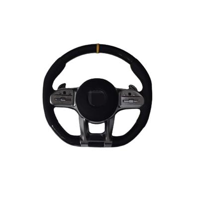 China Sports Apply To W204 W205 W211 AMG Yellow Carbon Fiber Alignment Mark Steering Wheel for sale