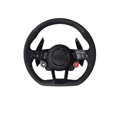 China Sports apply to A-series RS-series R8 semi suede carbon fiber paddle steering wheel for sale