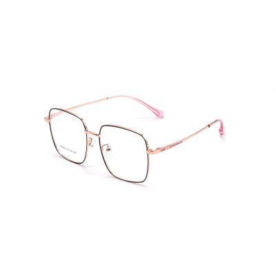 China Fashion Light Design Metal Optical Glass Custom Square Unisex Eyeglasses Frame for sale