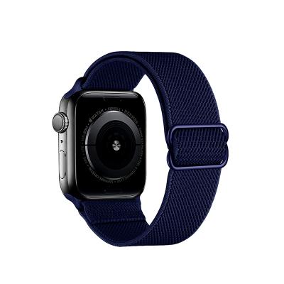 China Solo loop white/multi-color nylon watch elastic straps band for apple watch braided for i watch seris se 3 4 5 6 style fashion for sale