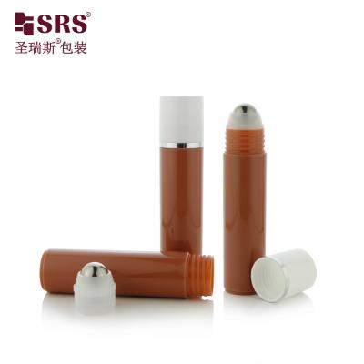 China RPP-30ml Brown Opaque Custom Color Injection Mold Round Neck Shoulder Massage Gel Bottle for sale