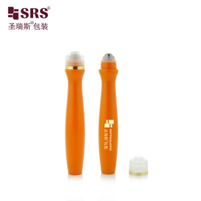 China SRS8447-15ML Injection Blowing Customize Color Glossy Plastic PETG Bottle With Steel Ball For Hair Essence Serum for sale
