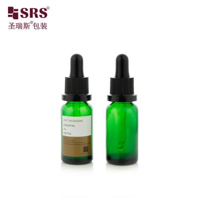 China D012 Amber Green Clear Stock Color Glass Bottle With Screw Dropper Lid Silicone Bulb For Essential Oil for sale