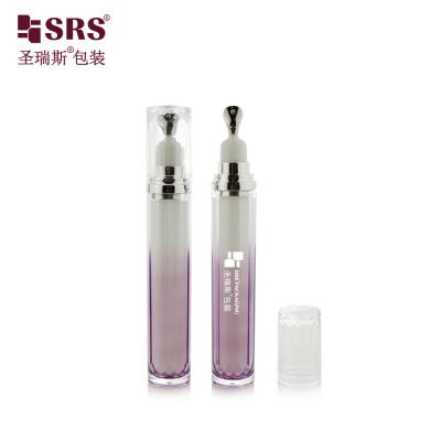 China LR001-15ML Personalização Cor Pintada Gradiente Acrílica de Duas Paredes Botão Com Aplicador Metálico Para Creme Ocular à venda