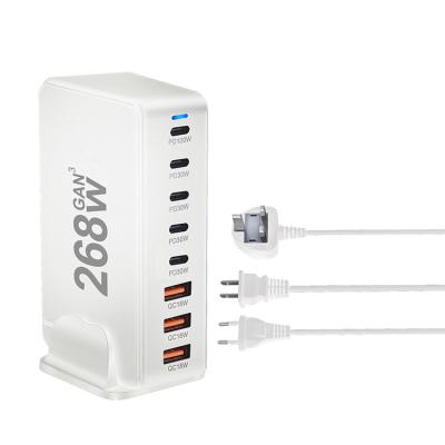 China XZH Brand New OnePlug 268W USB Tipo-C Fast Charging Travel Station 8-Port Pd Qc GaN Carregador para todos os seus dispositivos à venda