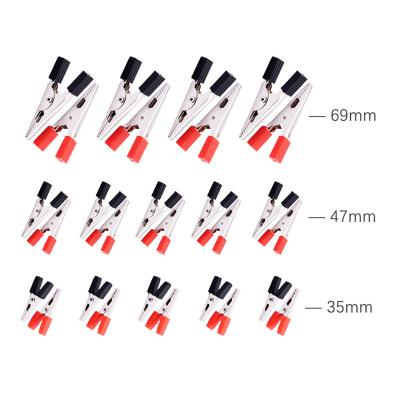 China Plastic Red Black 35mm 47mm 70mm Jumper Wire Crocodile Alligator Clip Test Lead Cable Clip Clamp for Battery Multimeter for sale