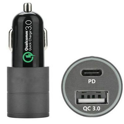 China Universal Type C 20W PD 12V Fast Charging Car Chargers qc30 65w Fit 3.0 In-car 2 Ports 24V Usb Charger for sale