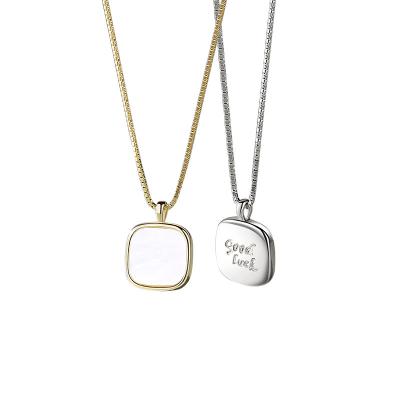 China Nickel-Free Lead-Free White mother of pearl pendant necklace 18K gold plated designer jewelry 925 sterling silver necklace for women for sale