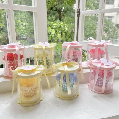 China Wholesale Carnation Style Cupcake Durable Simple Korean Style Large Package Preserved Eternal Flower Gift Box For Mother's Day Valentine's Day for sale