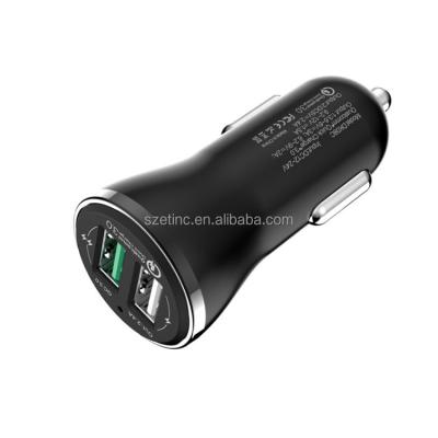 China Universal Dual USB Port QC3.0 2.4A Mobile Phone Tablet Laptop Car Adapter Fast Charging Charger for sale