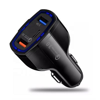 China Universal QC3.0 Type C Usb Fast Charging Ports Car Cigarette Lighter Adapter Charger For All Kinds Of Smartphone Charging for sale