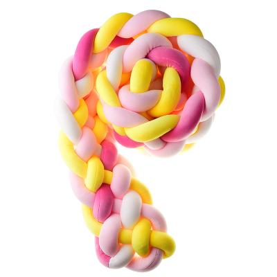 China Modern Crib Bumper Pads Braided Pillow Cushion Newborn Gift Decor Plush Knotted Hutch Breathable Bumper for sale