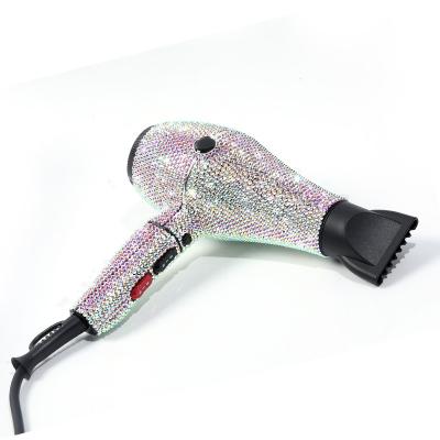 China Hot Selling Ionic Hair Diffuser Dryer DC Motor Hair Dryer 3 High Speed Bling Electric Rhinestone Blow Dryer for sale