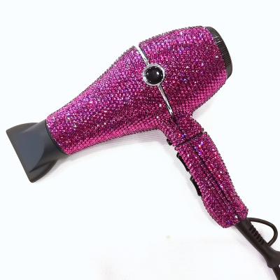 China Ionic Luxury Bling High Speed Diamond DC Motor Hair Dryer Private Label Hair Blow Dryer for sale