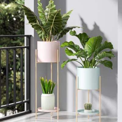 China Factory Nordic plastic scindapsus spider shelves Europe flower pot round shape flower stand flower racks display rack for sale