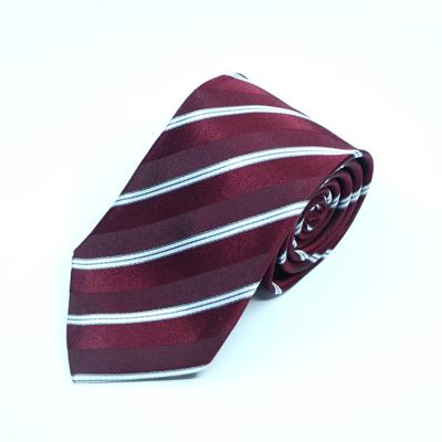 China Casual Formal Jacquard Necktie 100%silk Striped Mens Necktie Cheap Fabric Custom for sale